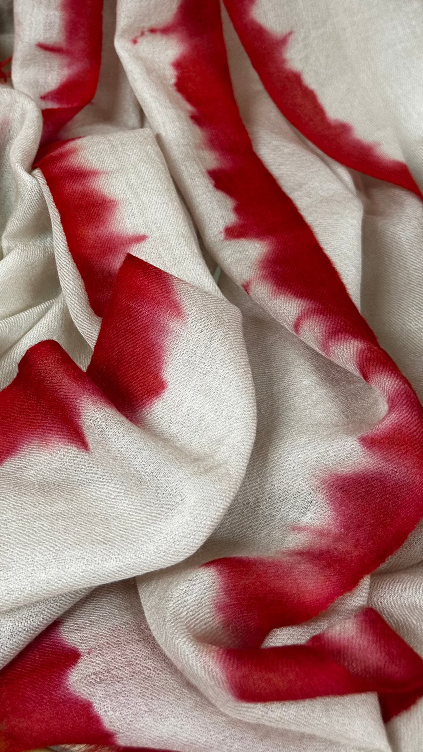 Dip Dyed Red Border Shawl