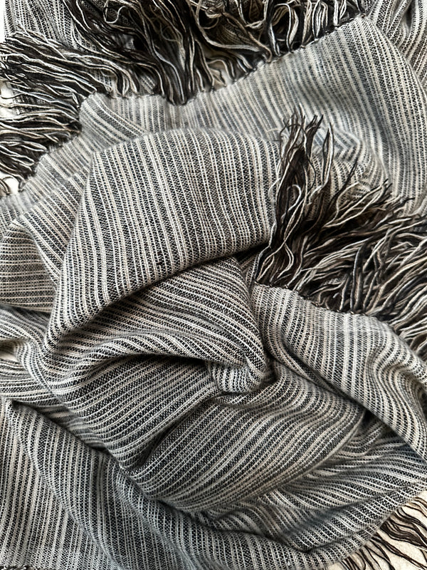 Pinstripes Cashmere Shawl Dark