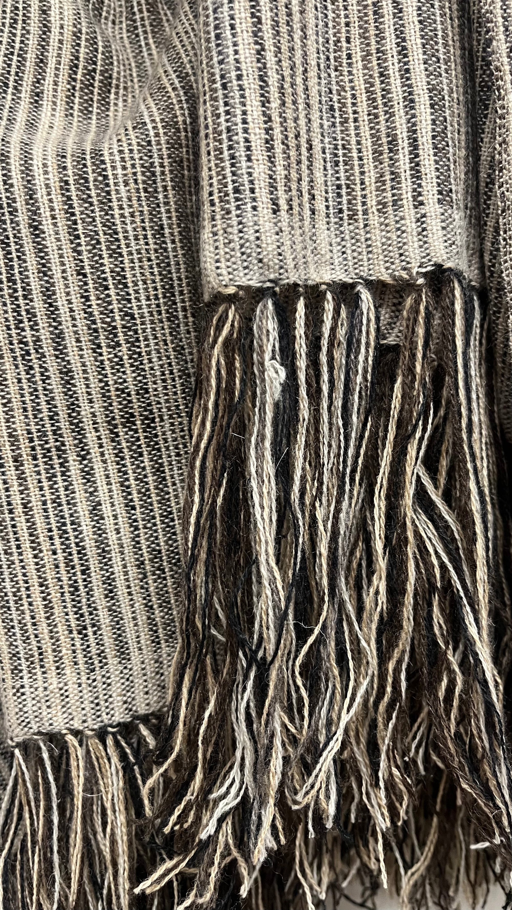 Pinstripes Cashmere Shawl Dark